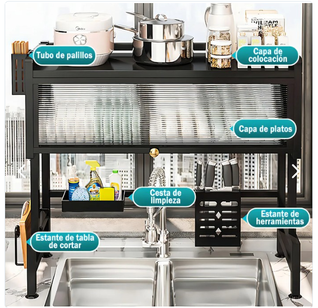 Escurridor de cocina multifuncional